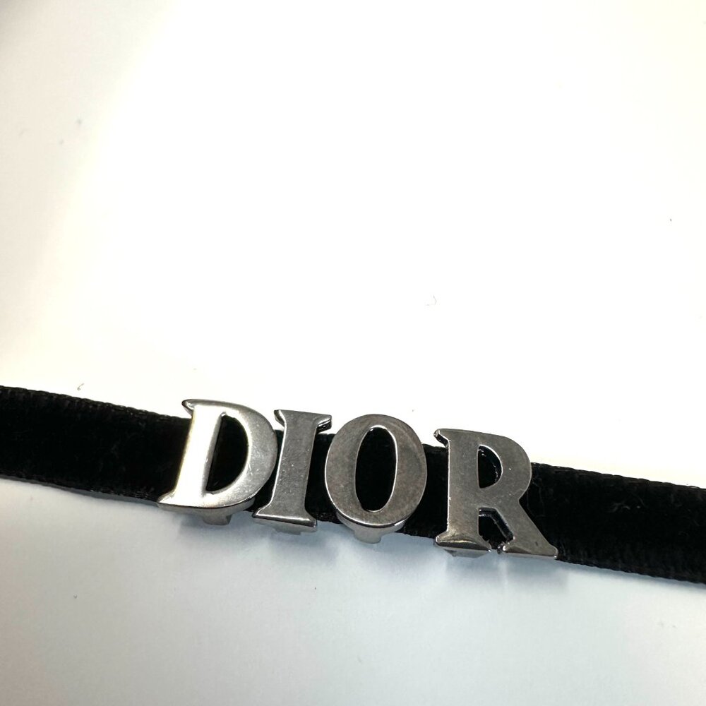 DIOR VELVET CHOKER ADJUSTABLE silver and black - Picture 2 of 4